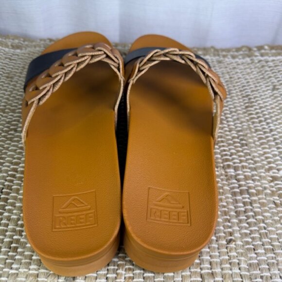 REEF Cushion Vista Hi Twist Platform Sandals Cognac black, Size 9.5 - Picture 4 of 5